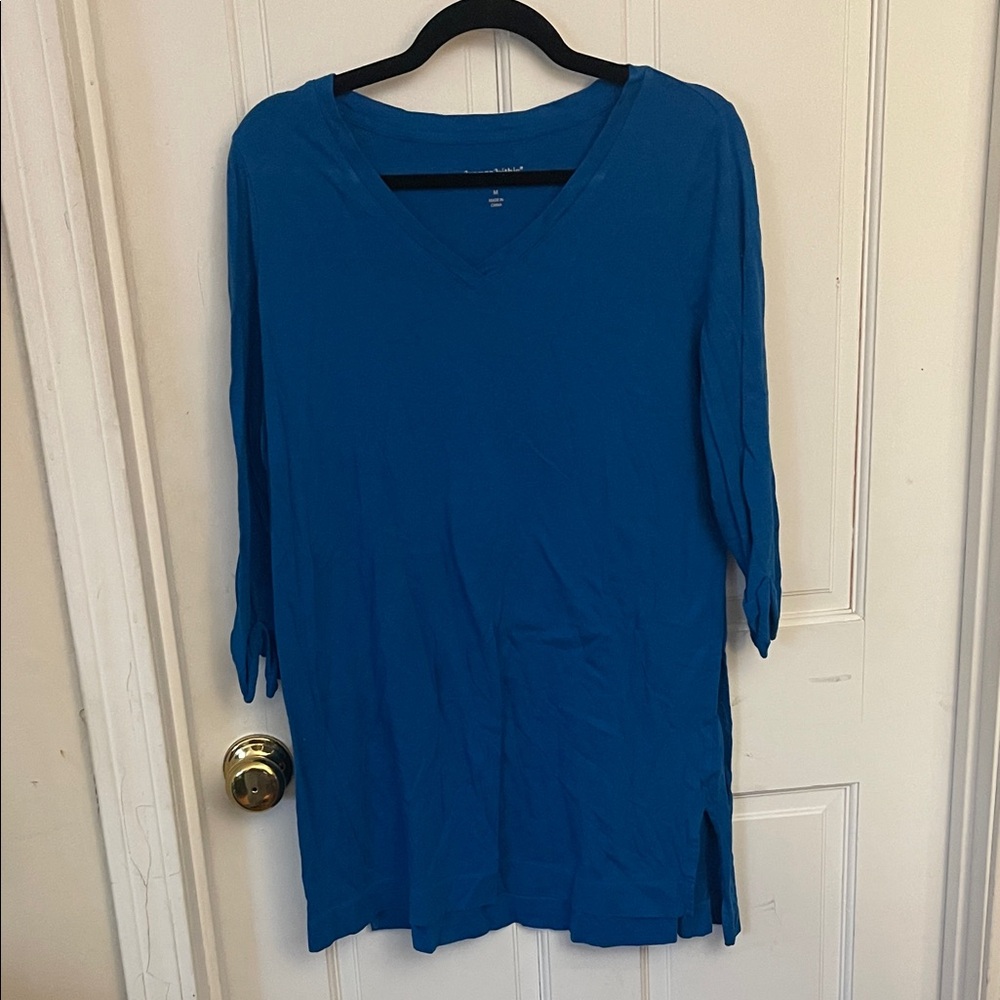 Woman Within Teal-Blue V-Neck Tunic